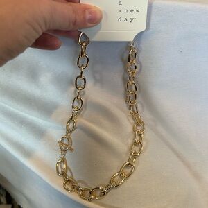 A New Day Necklace - Chunky Chain Gold Tone NWT